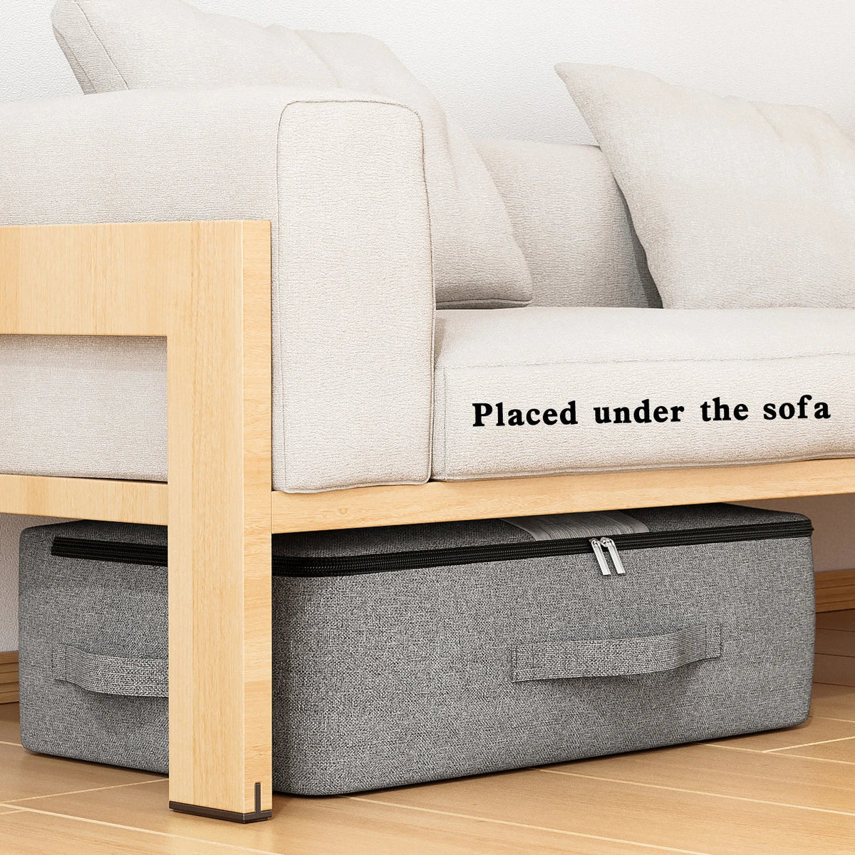 Under-Bed Storage Bag Clear Window Metal Zipper