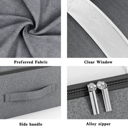 Under-Bed Storage Bag Clear Window Metal Zipper