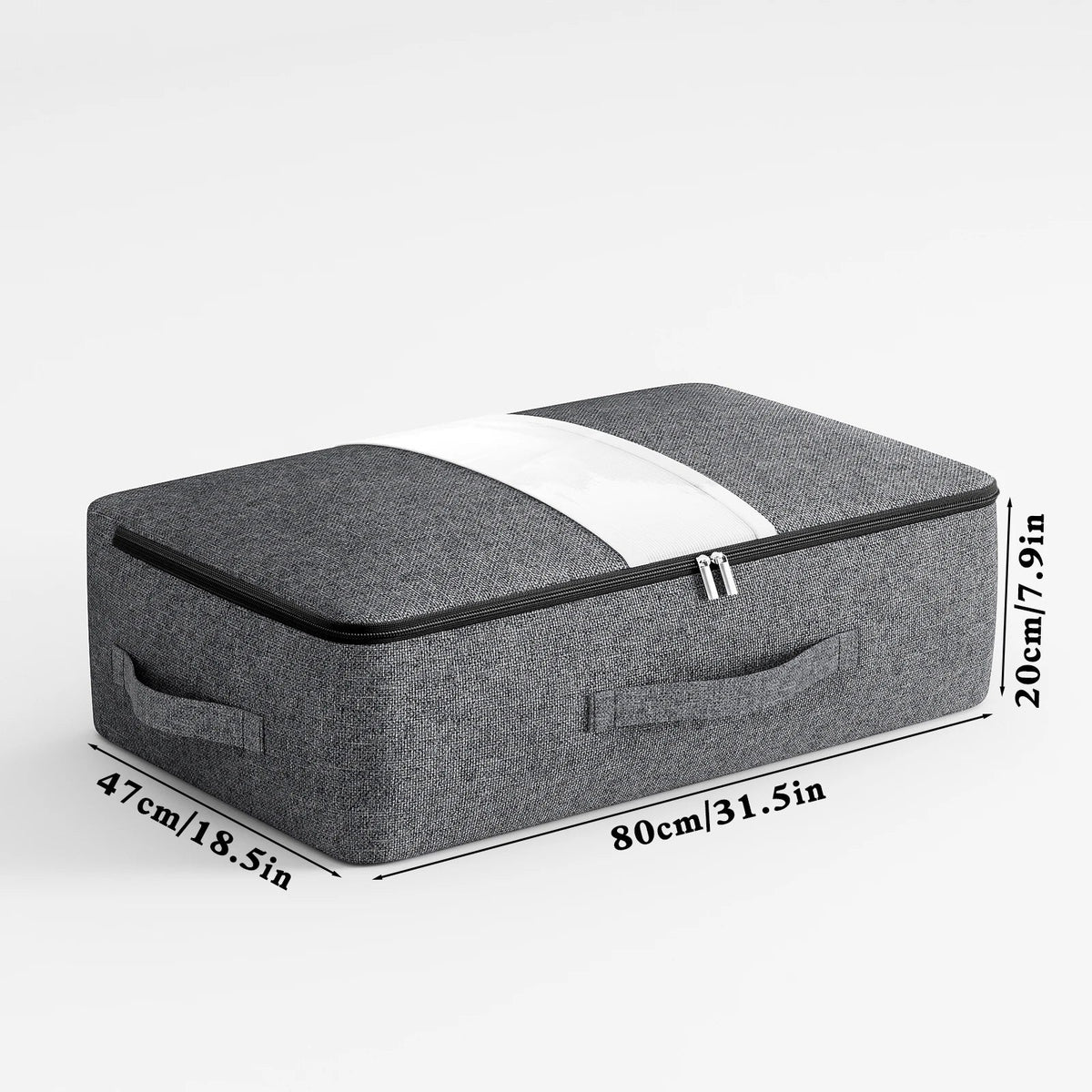 Under-Bed Storage Bag Clear Window Metal Zipper