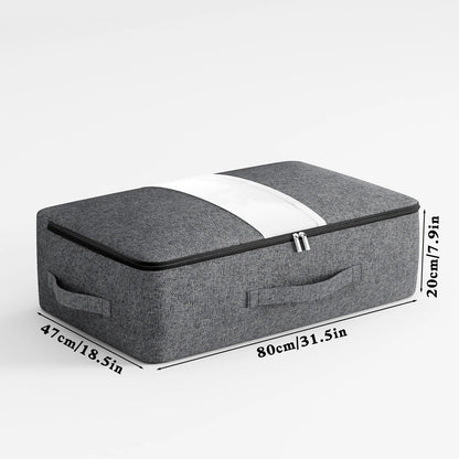 Under-Bed Storage Bag Clear Window Metal Zipper