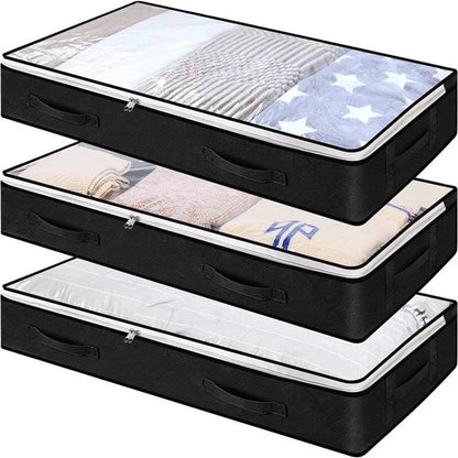 Underbed Storage Bags Set of 2 Foldable Transparent Lid