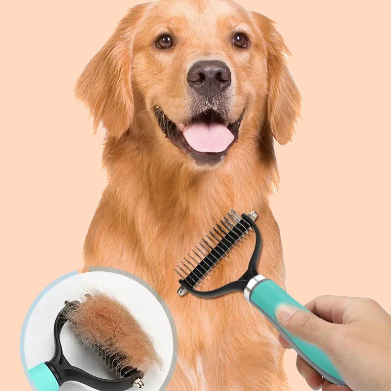 Undercoat Brush Double-Sided Metal Teeth & Non-Slip Handle