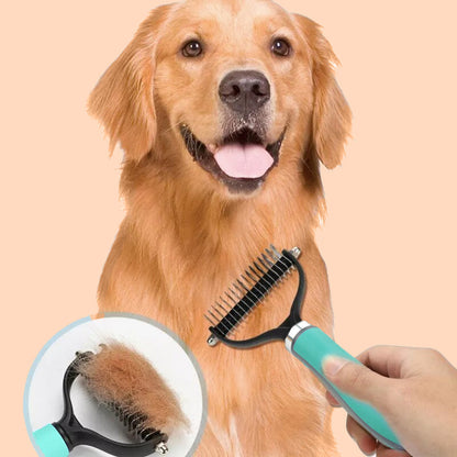 Undercoat Brush Double-Sided Metal Teeth & Non-Slip Handle