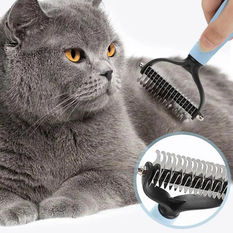 Undercoat Brush Double-Sided Metal Teeth & Non-Slip Handle