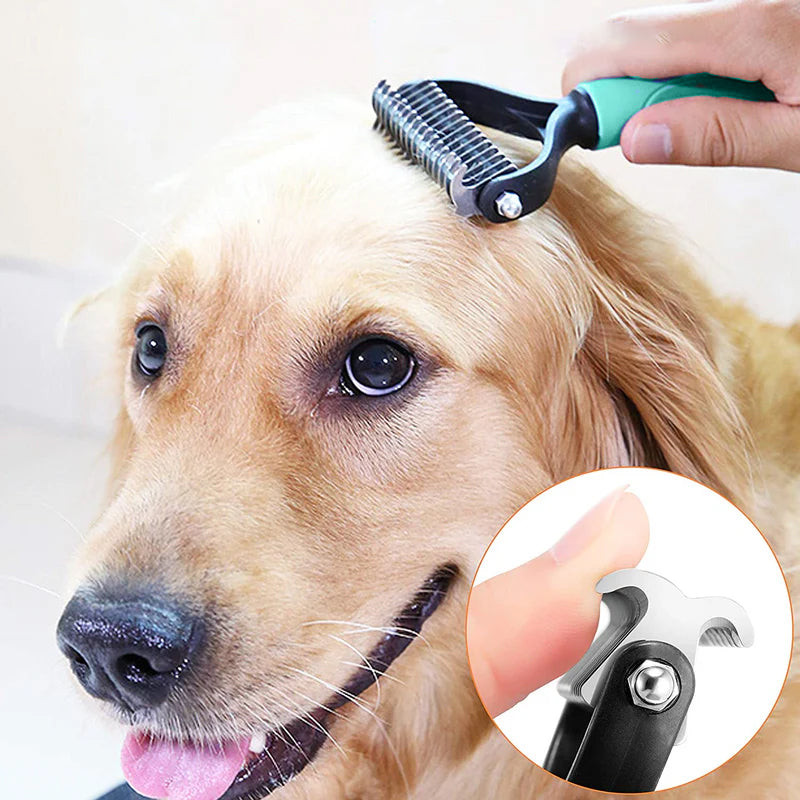 Undercoat Brush Double-Sided Metal Teeth & Non-Slip Handle
