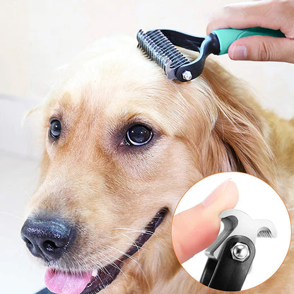 Undercoat Brush Double-Sided Metal Teeth & Non-Slip Handle
