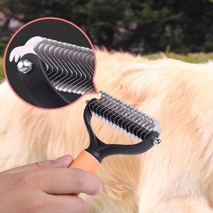 Undercoat Brush Double-Sided Metal Teeth & Non-Slip Handle