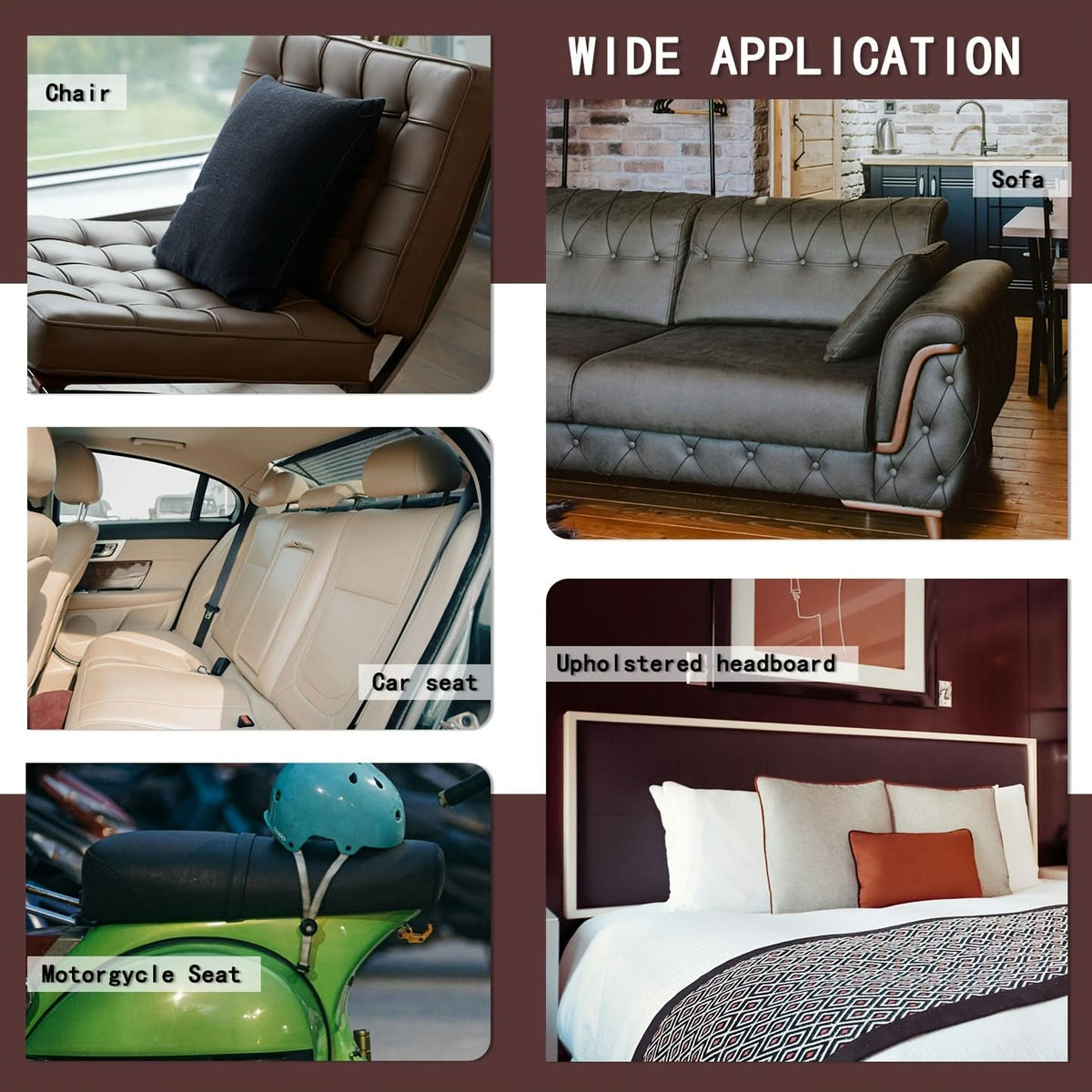 Upholstery Repair Patch Self-Adhesive Flexible Tear-Resistant Vinyl