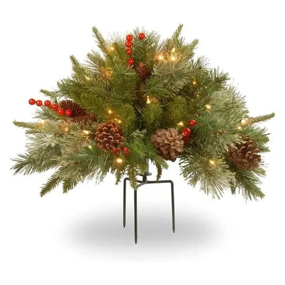Urn Filler Evergreen With Warm White LED Lights