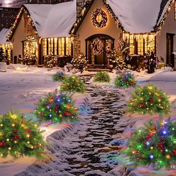 Urn Filler Evergreen With Warm White LED Lights