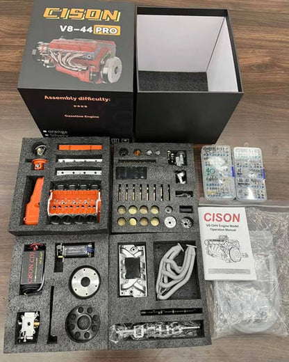 V8 Engine Model Kit Gasoline-Powered CNC-Machined Metal
