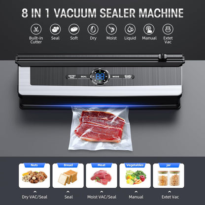 Vacuum Sealer Built-In Cutter & LED Display