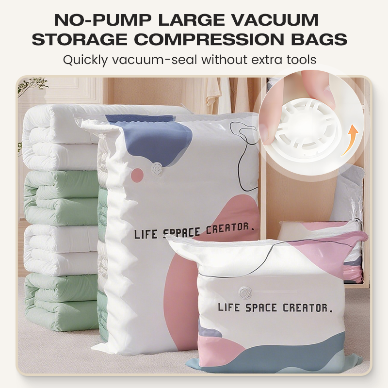 Vacuum Storage Bag No-Pump Press Seal & Moisture-Resistant