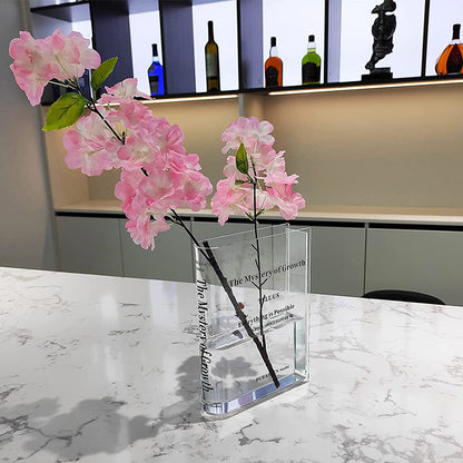 Vase Book-Shaped Clear & Shatterproof Acrylic