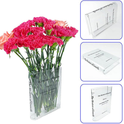 Vase Book-Shaped Clear & Shatterproof Acrylic
