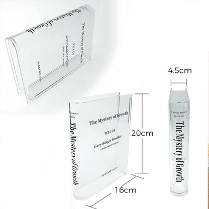 Vase Book-Shaped Clear & Shatterproof Acrylic