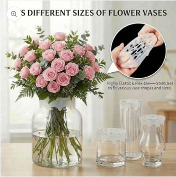 Vase Flower Grid Silicone Expandable Secure Stem Hold