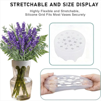 Vase Flower Grid Silicone Expandable Secure Stem Hold