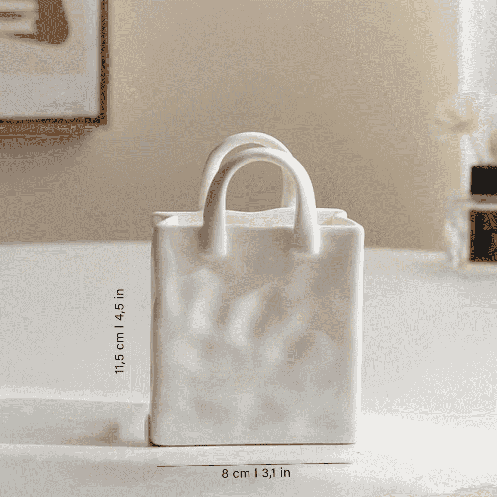 Vase Handbag-Shaped Porcelain Tabletop