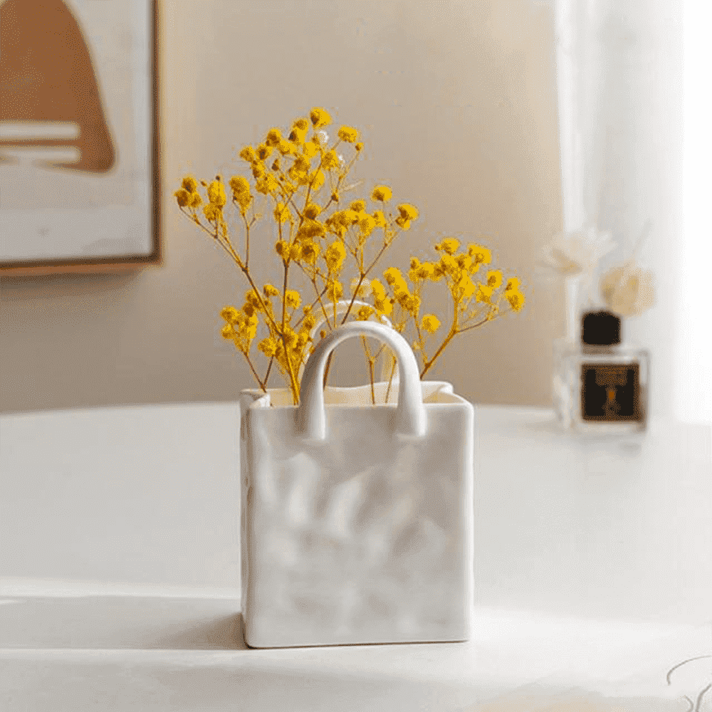 Vase Handbag-Shaped Porcelain Tabletop