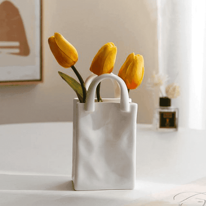 Vase Handbag-Shaped Porcelain Tabletop