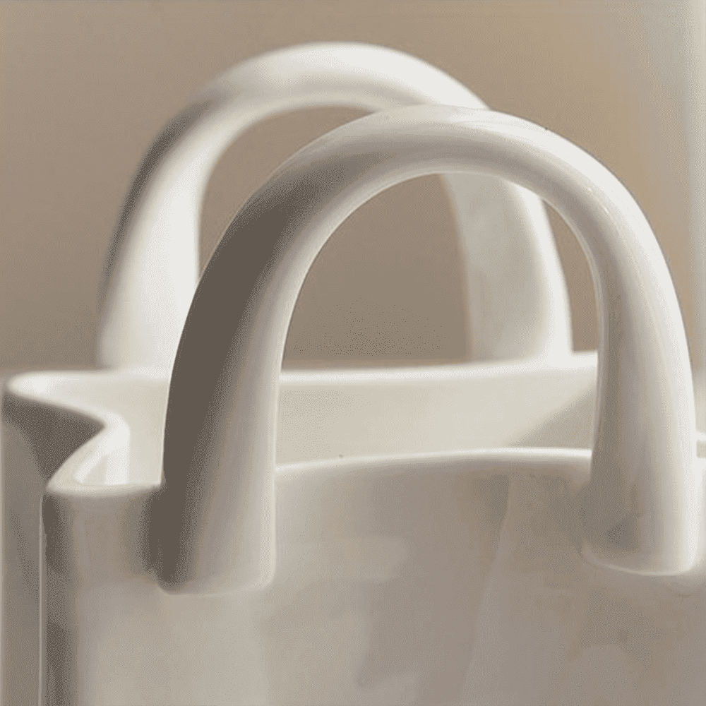 Vase Handbag-Shaped Porcelain Tabletop