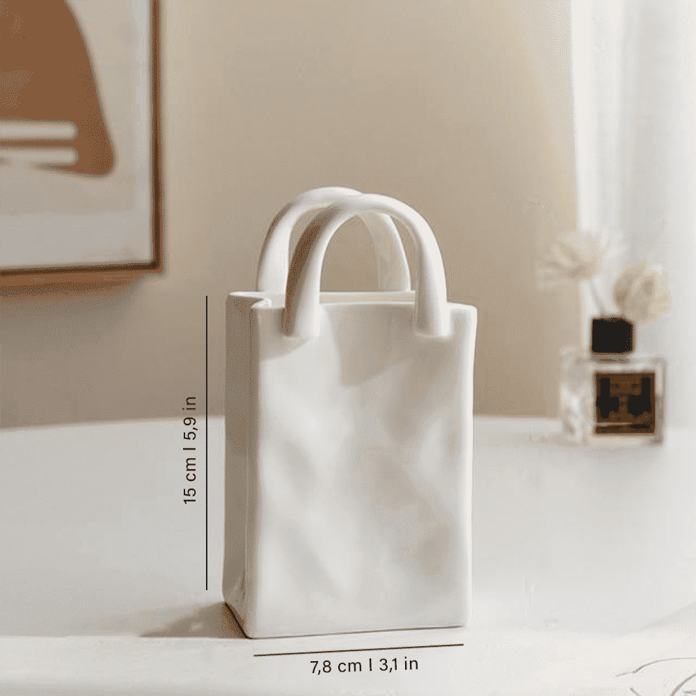 Vase Handbag-Shaped Porcelain Tabletop