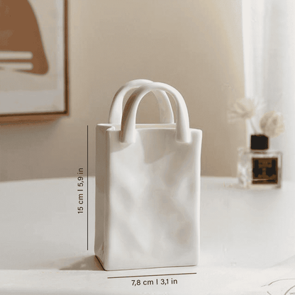 Vase Handbag-Shaped Porcelain Tabletop