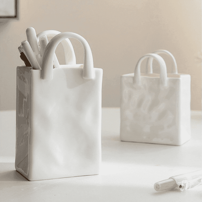 Vase Handbag-Shaped Porcelain Tabletop