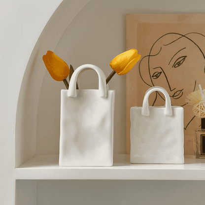 Vase Handbag-Shaped Porcelain Tabletop