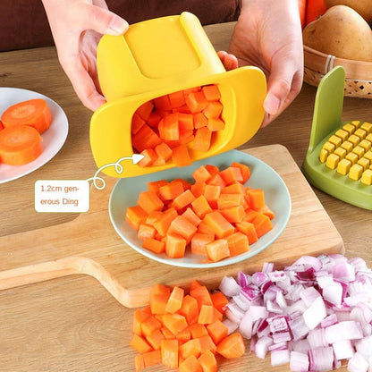 Vegetable Cutter One-Hand Press & Stainless Steel Blades