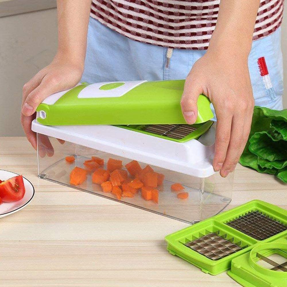 Vegetable Slicer 8 Stainless Steel Blades & Catch Container