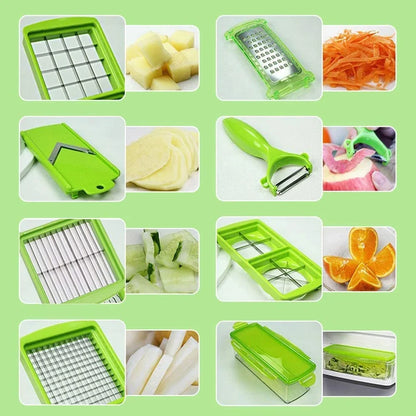 Vegetable Slicer 8 Stainless Steel Blades & Catch Container