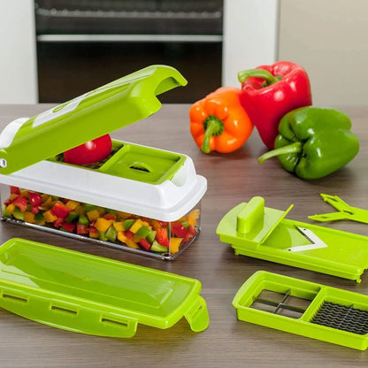 Vegetable Slicer 8 Stainless Steel Blades & Catch Container