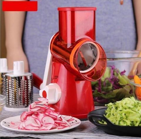 Vegetable Slicer Crank Suction Base 3 Stainless Steel Drums