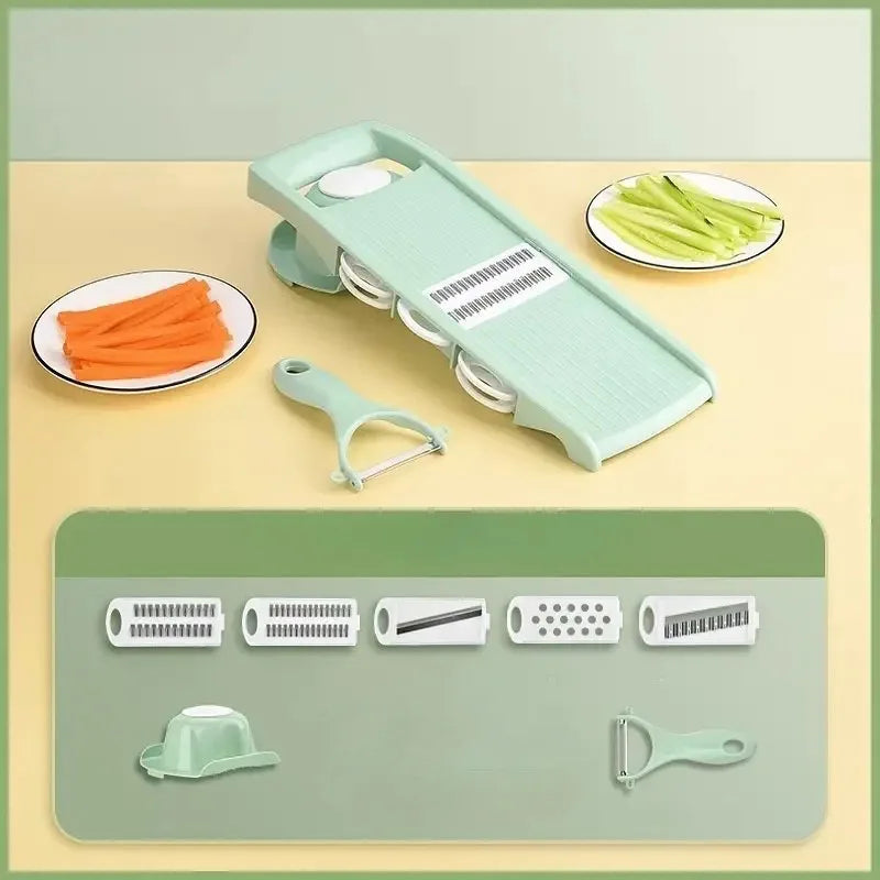 Vegetable Slicer Stainless Steel Blades Ergonomic Non-Slip Handle