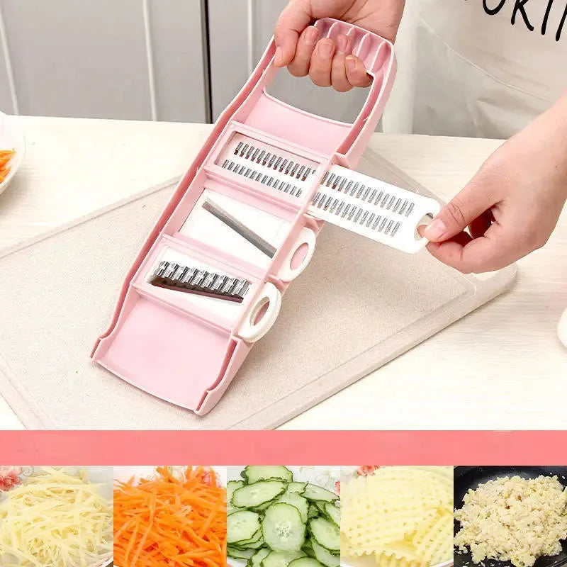 Vegetable Slicer Stainless Steel Blades Ergonomic Non-Slip Handle