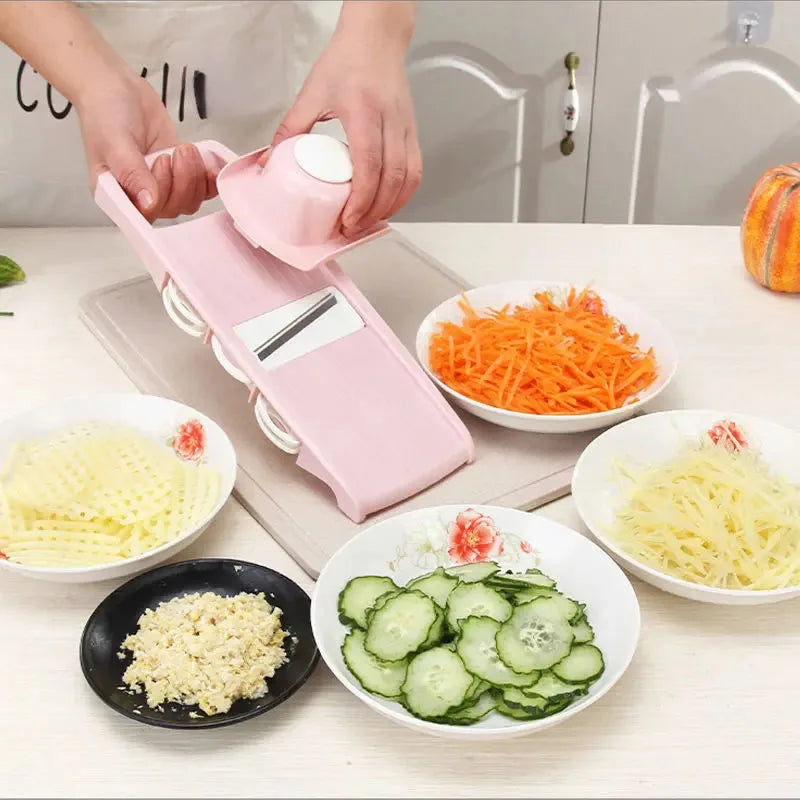 Vegetable Slicer Stainless Steel Blades Ergonomic Non-Slip Handle