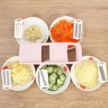 Vegetable Slicer Stainless Steel Blades Ergonomic Non-Slip Handle