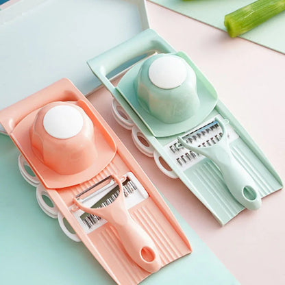 Vegetable Slicer Stainless Steel Blades Ergonomic Non-Slip Handle