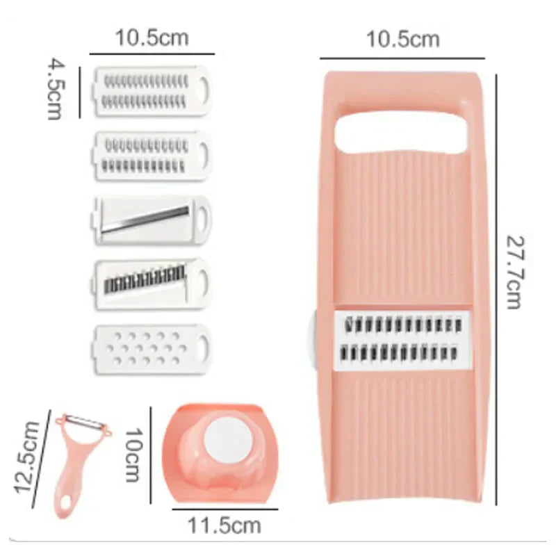 Vegetable Slicer Stainless Steel Blades Ergonomic Non-Slip Handle