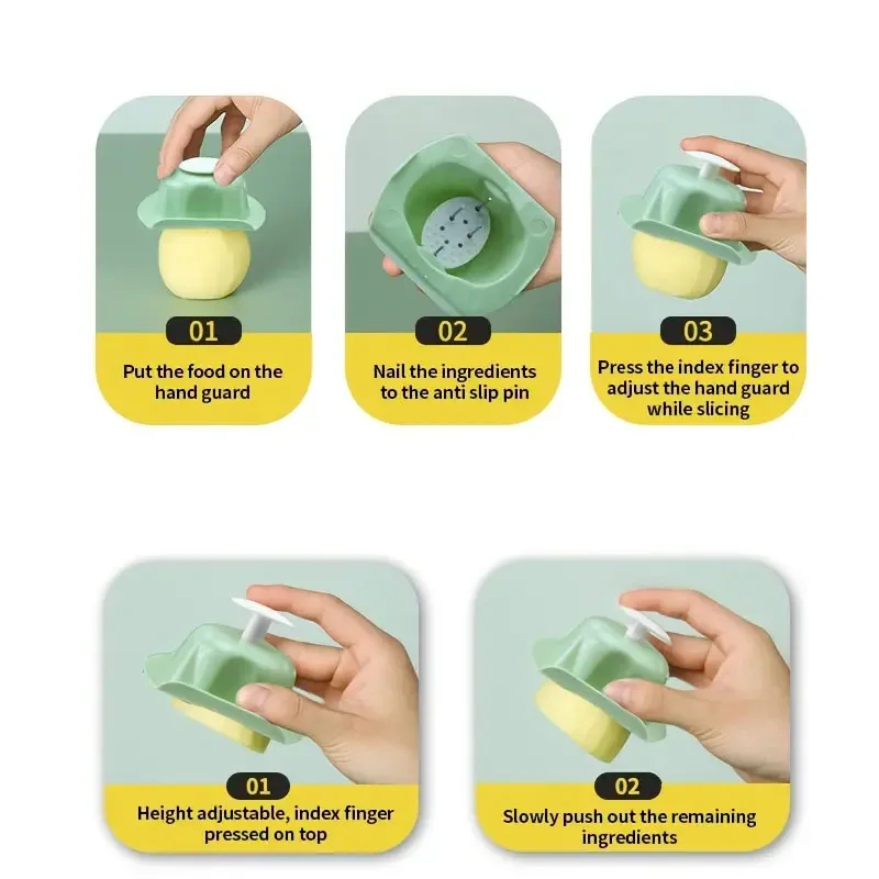 Vegetable Slicer Stainless Steel Blades Ergonomic Non-Slip Handle
