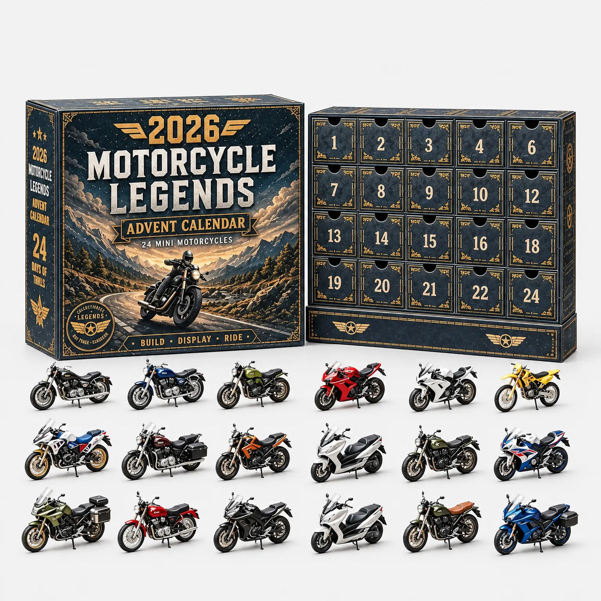 Vehicle Advent Calendar Cast Metal 24-Piece Set