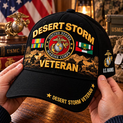Veteran Baseball Cap Desert Storm Tribute Adjustable Fit Curved Brim
