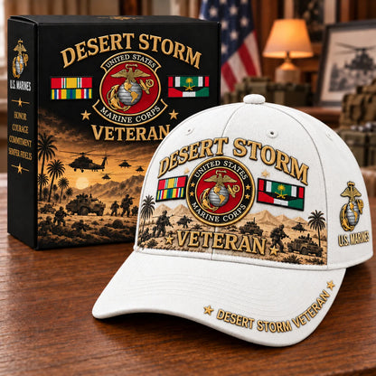 Veteran Baseball Cap Desert Storm Tribute Adjustable Fit Curved Brim