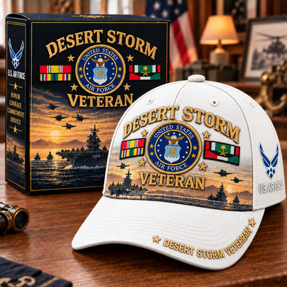 Veteran Baseball Cap Desert Storm Tribute Adjustable Fit Curved Brim