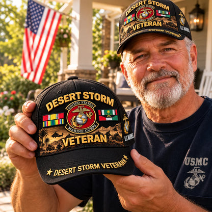 Veteran Baseball Cap Desert Storm Tribute Adjustable Fit Curved Brim