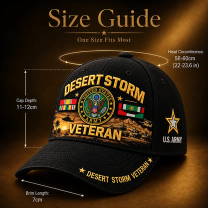Veteran Baseball Cap Desert Storm Tribute Adjustable Fit Curved Brim