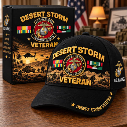 Veteran Baseball Cap Desert Storm Tribute Adjustable Fit Curved Brim