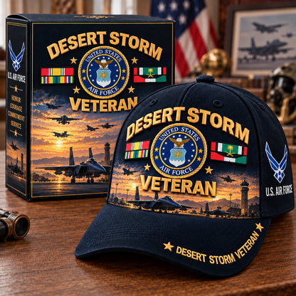 Veteran Baseball Cap Desert Storm Tribute Adjustable Fit Curved Brim